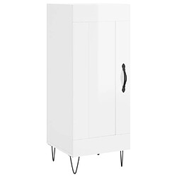 Acheter vidaXL Buffet haut Blanc brillant 34,5x34x180 cm Bois d'ingénierie