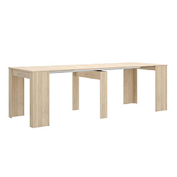 Pegane Table console extensible en chêne naturel - Longueur 54-239 x Hauteur 77 x Profondeur 90 cm