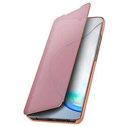 Avizar Housse Samsung Galaxy Note 10 Lite Clapet Effet Miroir Support Vidéo rose gold pas cher