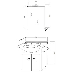 Kiamami Valentina ENSEMBLE DE SALLE DE BAIN SUSPENDU 56,5CM GRIS ET BARRE PORTE-SERVIETTES | FACILE