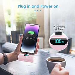 Avis SANAG Mini Batterie Externe Pour Iphone 5000Mah, M À Niveau 15W Pd 3.0A Charge Rapide, Compact Et Léger Power Bank Écran Lcd Chargeur Portable Compatible Avec Iphone 14/14 Pro /13/12/11/X/8/7/6 - Rose