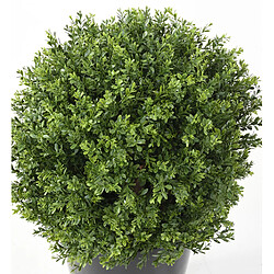 Pegane Plante artificielle haute gamme Spécial extérieur / Buis boule UV artificiel, coloris vert - Dim : H.50 x D.35 cm