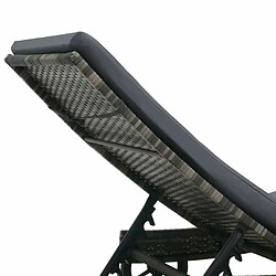 Maison Chic Chaise longue avec roues et coussin | Bain de soleil Relax | Transat Résine tressée Anthracite -GKD92462 pas cher