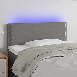 Maison Chic Tête de lit scandinave à LED,meuble de chambre Gris foncé 80x5x78/88 cm Tissu -MN87469