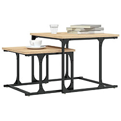 Avis Maison Chic Lot de 2 Table basse gigogne,Table Console pour salon chêne sonoma bois d'ingénierie -MN30262