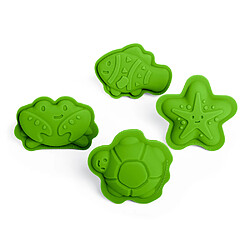 Bigjigs Toys 4 moules à sable en silicone vert