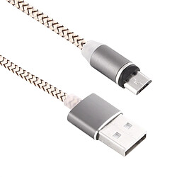 Wewoo Câble or pour Samsung, HTC, LG, Sony, Huawei, Lenovo, Xiaomi et autres Smartphones 360 Degrés Rotation 1 m Weave Style Micro USB vers USB 2.0 de chargeur magnétique forte avec indicateur LED,