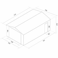 Acheter Garage Voiture Métallique Gardiun Leicester - 17,3 m² Extérieur 512x338x243 cm