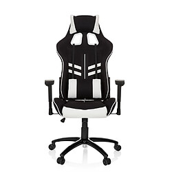 Chaise de bureau gaming / fauteuil gamer LEAGUE PRO I tissu / simili-cuir noir / blanc hjh OFFICE