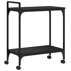 Maison Chic Desserte de cuisine | Chariot de cuisine | Meuble de rangement roulant noir 60,5x31x72,5 cm bois d'ingénierie -GKD20480