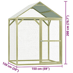 vidaXL Poulailler 1,5x1,5x2 m bois de pin imprégné pas cher