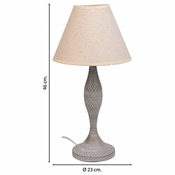 Acheter Lampe de bureau Alexandra House Living Blanc Gris Métal Tissu 220-240 V 23 x 46 x 23 cm