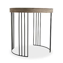 Avis Versa Table d'appoint pour le salon ou chambre Kansas 55x55x55cm,Bois et métal, Marron et Noir