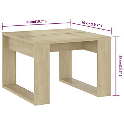 vidaXL Table d'appoint Chêne sonoma 50x50x35 cm Bois d’ingénierie pas cher