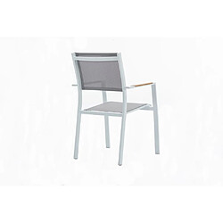 Acheter Vente-Unique Lot de 2 fauteuils de jardin empilables en aluminimum et textilène - Gris clair et blanc - MACILA de MYLIA