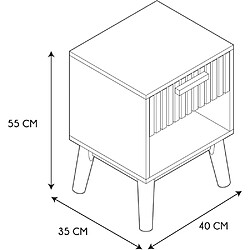 Avis The Home Deco Factory Chevet en bois 1 tiroir Klaus.