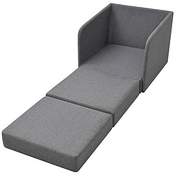 Avis vidaXL Fauteuil convertible gris clair tissu