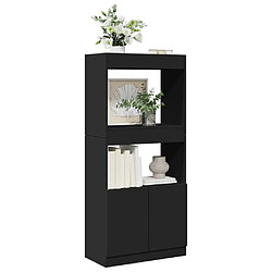 vidaXL Buffet haut noir 63x33x140 cm bois d'ingénierie