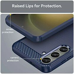 Avis Htdmobiles Coque pour Samsung Galaxy S24 Plus 5G - housse etui silicone gel carbone + verre trempe - BLEU FONCE