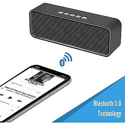 Avis Universal Conférencier portable sans câble, haut-parleur Bluetooth 5.0 avec basse stéréo 3D, batterie de 1500mAh, durée de vie de la batterie de 12 heures (gris)