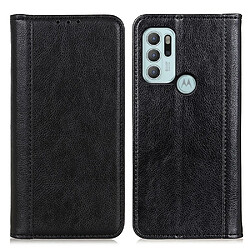 Etui en PU texture litchi, auto-absorbée avec support noir pour votre Motorola Moto G60S/G60