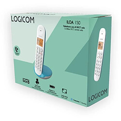 Téléphone fixe sans fil - LOGICOM - DECT ILOA 150 SOLO - Turquoise - Sans répondeur pas cher