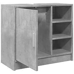 Acheter vidaXL Armoire d'évier gris béton 63x29x55 cm bois d'ingénierie