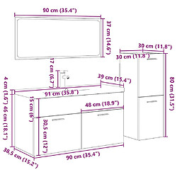 vidaXL Ensemble de meubles de salle de bain 4 pcs chêne sonoma pas cher