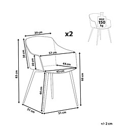 Avis Beliani Chaise de salle à manger Set de 2 Blanc FONDA