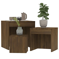 Avis vidaXL Tables gigognes 3 pcs Chêne marron Bois d'ingénierie