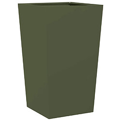 vidaXL Jardinière vert olive 45x45x75 cm acier