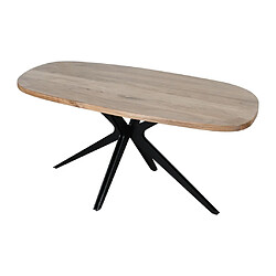 Acheter Vente-Unique Table à manger 8 personnes en bois d'acacia et métal - Naturel et noir - LIVIANI