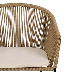 BigBuy Home Chaise de Salle à Manger Noir Naturel Acier 55 X 54 X 79 CM pas cher