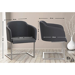 Decoshop26 Chaise de salle à manger fauteuil visiteur design moderne en PVC gris et acier inoxydable 10_0001916