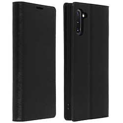 Avizar Étui Galaxy Note 10 Cuir Véritable Porte cartes Support Vidéo Noir