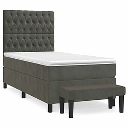 Maison Chic Lit Adulte - Lit simple Lit à sommier tapissier avec matelas moelleux - Meuble de Chambre - Gris foncé 100x200 cm -MN10807