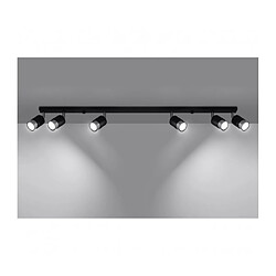 Avis Luminaire Center Barre de spots Nero Ceiling Acier Noir,chrome 6 ampoules 18cm