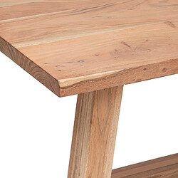 Pegane Table à manger en bois d'acacia coloris naturel - longueur 180 x Profondeur 90 x Hauteur 76 cm