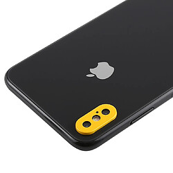 Avis Wewoo Couvercle de bague de protection d'objectif de caméra arrière avec aiguille d'outil d'éjection de plateau pour iPhone XS Max Jaune