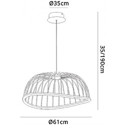 Luminaire Center Suspension Celeste Noir 1 ampoule 35cm