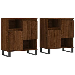 vidaXL Buffets 2 pcs chêne marron bois d'ingénierie