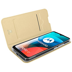 Housse Motorola Moto E7 Porte-carte Fonction Support Dux Ducis doré pas cher