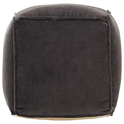 vidaXL Pouf velours de coton 40x40x40 cm anthracite