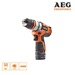 Perceuse-visseuse AEG 12V Prolithium-ion 190mm - 2 batteries 2.0Ah - 1 chargeur 40mins - BBS 12C2 LI-202B 