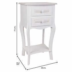 Table de Nuit Alexandra House Living Blanc 31 x 71 x 38 cm pas cher