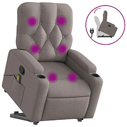 vidaXL Fauteuil inclinable de massage Taupe Tissu