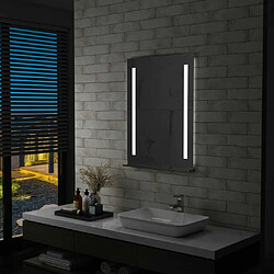 Maison Chic Miroir mural à LED, Miroir murale de salle de Bain avec étagère 60x80 cm -MN69908