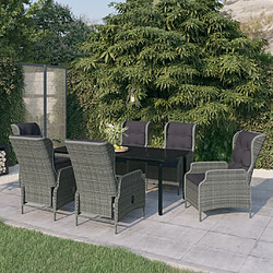 vidaXL Ensemble de salle à manger de jardin 7 pcs Gris clair