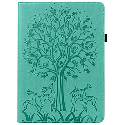 Etui en PU motif cerf et arbre avec support et porte-cartes vert pour votre Xiaomi Pad 5/Pad 5 Pro