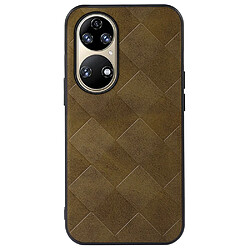 Coque en TPU + PU texture grille, antichoc vert pour votre Huawei P50